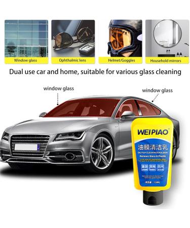Windshield Cleaner - Waterproof Anti-Fog Glass Film Remover with Sponge Water Window Glass Film Removal Cream Cleaning Supplies for Bathroom Pochy Oil Film Cleanser - Buy Online on GoSupps.com
