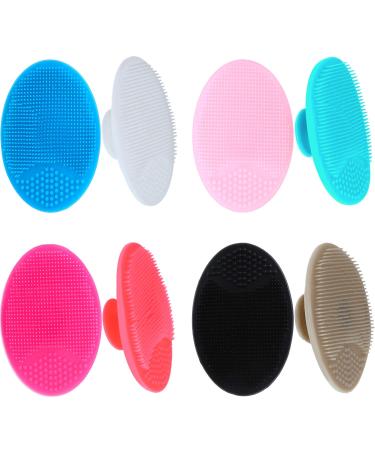 Tatuo 8 Pieces Exfoliator Face Cleansing Pads Silicone Face Scrubber Blackhead Scrubber for Daily Facial Cleaning  8 Colors