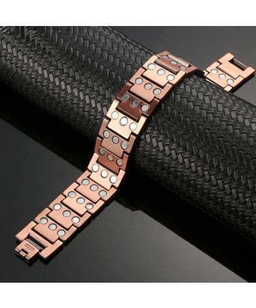 Copper Magnetic Therapy Bracelet for Men with Arthritis - 9.0 inches Adjustable - Father's Day Gift - Buy Online on GoSupps.com