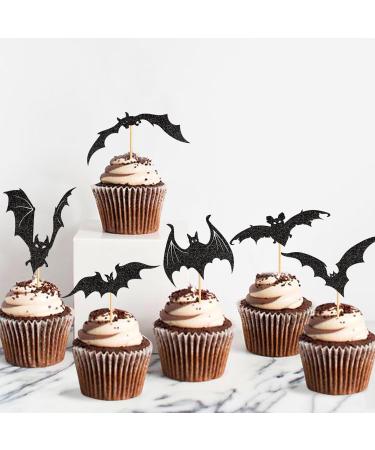 Keaziu 24PCS Bat Halloween Cupcake Toppers Ghost Little Bat Cupcake Picks Baby Shower Halloween Boy Girl First Birthday Party Decorations Supplies Black Bat-black - Buy Online on GoSupps.com