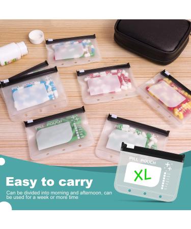 7 Pieces BPA Free Pill Organizer Pouches - Reusable Zipper Storage Bags for Loose-Leaf Medication & Small Items - Buy Online on GoSupps.com