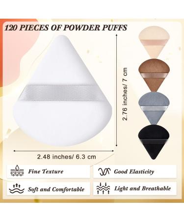 Skylety 120-Piece Soft Triangle Makeup Puff Set - Beauty Blender for Loose Powder Foundation & Contouring - Perfect Thanksgiving & Christmas Gift (5 Dark Colors - Buy Online on GoSupps.com