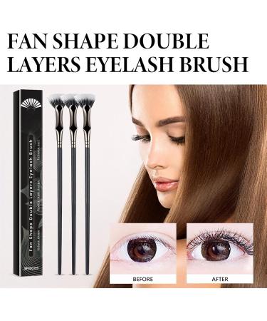 3 Folding Angle Scalloped Lash Brush Eyelash Comb Separator Fan-shaped Curved Eyelash Brush Without Clumps Bristles Lengthened Lashes Eyebrow Brush For Natural Lifted Effects - Buy Online on GoSupps.com