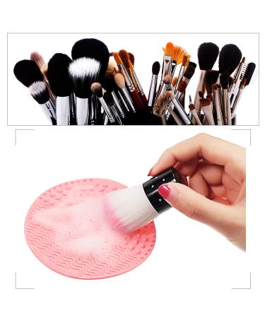 Silicone Makeup Brush Cleaning Mat - 3 Piece Set | Brush Scrubber Pad with Suction Cup | Green Purple Pink - Buy Online on GoSupps.com
