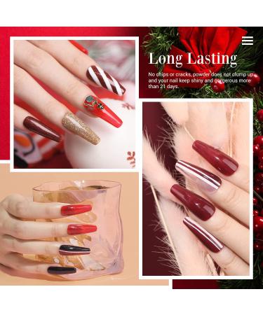 AZUREBEAUTY Dip Powder Nail Kit - Classic Malena Burgundy Red Glitter Dipping Powder Set - Buy Online on GoSupps.com