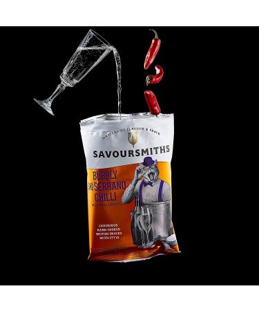 SavourSmiths Hand Cooked Potato Chips 5.29oz - Bubbly & Serrano Chili (4 Count) | Gluten Free, Vegan, Non-GMO, All Natural - Buy Online on GoSupps.com