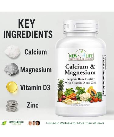New Life Calcium Magnesium D3 & Zinc Bone Support 120 Softgels - Buy Online on GoSupps.com