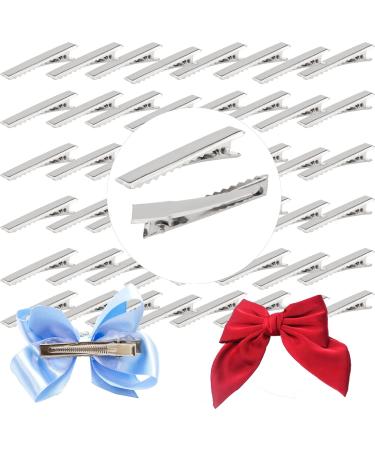 ZOENHOU 300 Pieces 45mm Crocodile Hair Clips Metal Alligator Hair Clips Hair Sectioning Clips Single Prong Hairpins Barrette Curl Clips for Hair Styling DIY Bows Silver