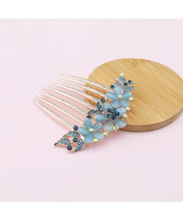 SG Store Flower Hair Comb - Rhinestone Wedding Bridal Headpiece & Decorative Hair Accessory for Women & Girls - Perfect for Blue Hairstyles - Buy Online on GoSupps.com