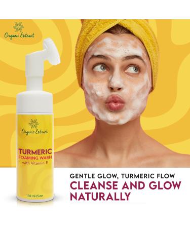 Turmeric Skin Brightening Face Wash - 5 fl oz | Daily Moisturizer & Gentle Cleanser with Kojic Acid Vitamin E & Aloe Vera for All Skin Types - Buy Online on GoSupps.com