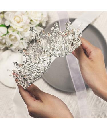 Unicra Silver Princess Crown Tiara Headband for Women and Girls - Wedding, Prom, Pageant Hair Jewelry - Buy Online on GoSupps.com