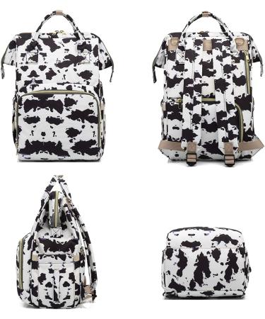 Diaper Bag Backpack for Baby Girls  Yusudan Mom Waterproof Large Nappy Bags for Women Cow Print White - Buy Online on GoSupps.com