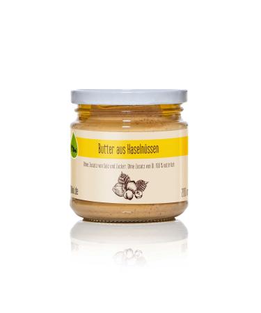 Olini smooth hazelnut butter 1 glass x 200 ml 100% natural creamy spread from a ingredient without added salt without adding sugar without palm oil vegan -friendly snack