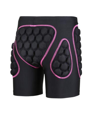 3D Padded Protective Shorts Hip Butt EVA Pad Short Pants Heavy Duty Gear Guard Medium-3X-Large Pink - for Female