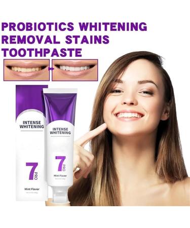 NQNFWCRJ 7 Pro Strong Whitening Toothpaste Probiotic Whitening Toothpaste Deep Cleaning Toothpaste Fresh Breath Toothpaste Get a Brighter Smile - Buy Online on GoSupps.com