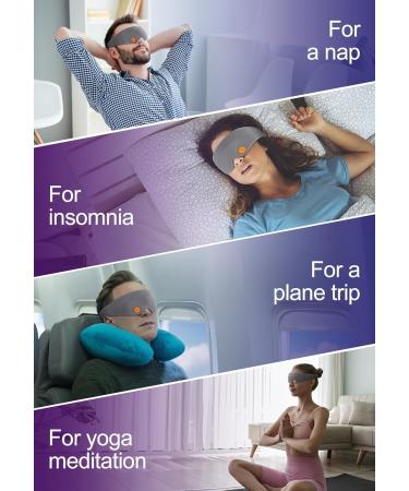 Ultra Soft 3D Sleep Eye Mask - Cotton Travel Eye Mask for Complete Blackout | Adjustable Velcro Closure & Travel Pouch Included - Buy Online on GoSupps.com