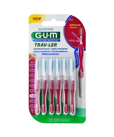 Cep Interdent Gum Viaje 1.4 Cylinder 1612 Pink 6 Pieces (Pack of 1)