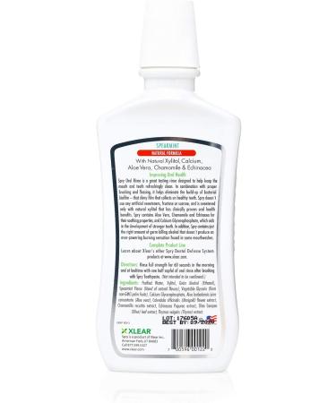 Xlear Spry Dental Defense Oral Rinse - Spearmint Flavor 16 Fl Oz | Optimal Oral Care for Fresh Breath & Gum Health | Buy Internationally - Buy Online on GoSupps.com