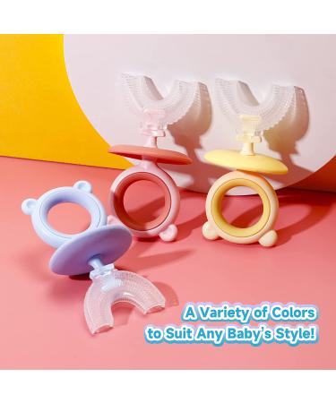 Baby Toothbrush for 6+ Months to 6 Years - Food Grade Silicone Bristles - U Shaped Infant & Toddler Training Toothbrush - Blue - Buy Online on GoSupps.com