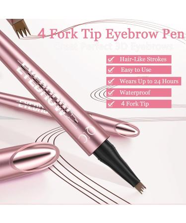 Fogrime Four-Head Split Liquid Eyebrow Pencil - Waterproof Long-Lasting Smudge-Proof - Ideal for Makeup Beginners - Convenient and Natural-Looking - 4 Colors Available (Light coffee) - Buy Online on GoSupps.com