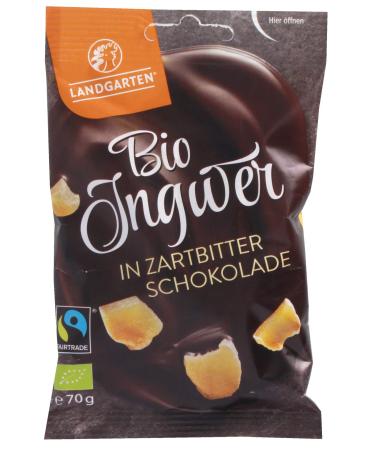 Landgarten Organic Ginger in Dark Chocolate (2 x 70 gr) Ginger 2 x 70 gr