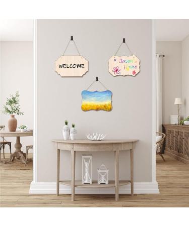 12PCS Unfinished Wood Crafts Blanks - Rectangle-Shaped Ornaments & Plaques for DIY Crafts - Fathers Day Gifts - 8.8 x 5.7 Inches - Wood Burning, Painting, Hanging Decorations - 3 Styles - Buy Online on GoSupps.com