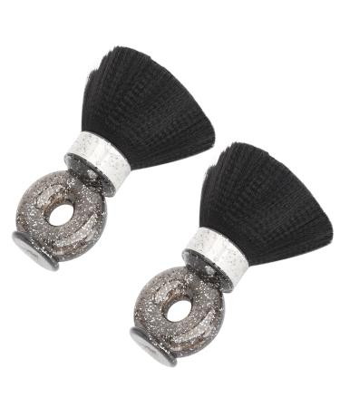 Hairdressing Neck Dust Brush with Powder Dispenser Soft Nylon Bristles Stand Base Portable Design Gift