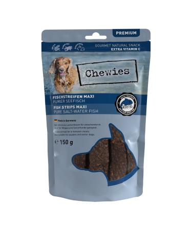 Chewies meat stripes maxi dog lizard made of 100 % sea fish - 150 g - air -dried fish fishing for dogs - natural & grain -free - D rrfisch Seefisch 150 g (1 Pack)
