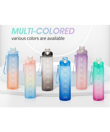 YC Kitchen 1L BPA-Free Water Bottle - Safe Spout Sports Drink Bottle for Fitness Children & Outdoor Activities - Purple/Pink Gradient - Buy Online on GoSupps.com