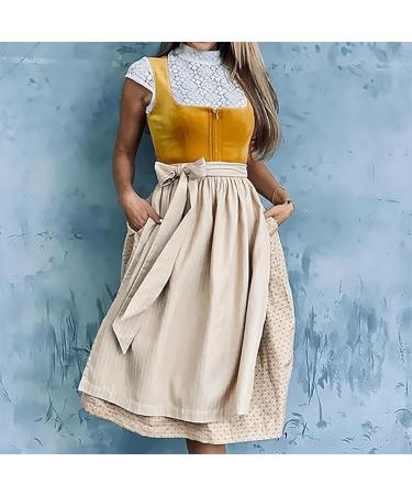 Robe midi Dirndl pour femme - 2 pi ces - Longue - Grande taille - Chemisier traditionnel bavarois - F te de la bi re bavaroise - Costume de cosplay - Robe de loisirs L Orange - Buy Online on GoSupps.com