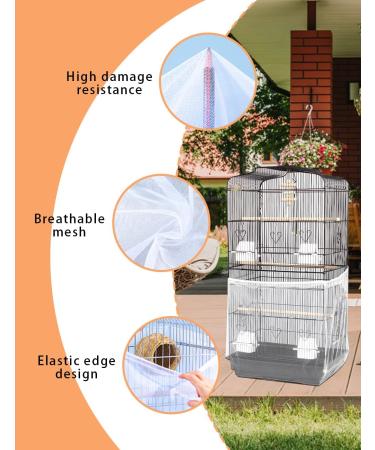 2pcs Nylon Bird Cage Cover & Seed Catcher - Parakeet Accessories with Hanging Swing Toys - Buy Online on GoSupps.com