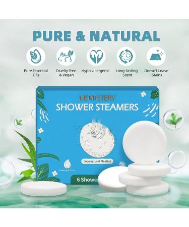 Mismystery Eucalyptus Menthol Shower Steamers for Sinus Relief and Relaxation - Shower Bombs for Aromatherapy Bath - Fathers Day Gift - Buy Online on GoSupps.com