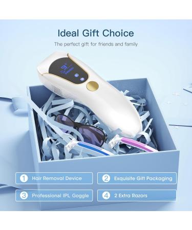 AMINZER IPL Laser Hair Removal Device with Cooling System | 999,000 Flashes | Painless Hair Remover for Women and Men | 9 Energy Levels | Face, Armpits, Legs, Arms, Bikini Line | A-white - Buy Online on GoSupps.com