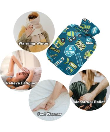 Naanle Cartoon Truck Hot Water Bottle - 1L Transparent Warm Water Bottle for Pain Relief Hot & Cold Therapy Bed Warmer for Hands & Feet - Buy Online on GoSupps.com