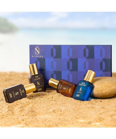 Nisara Long Lasting Men Perfume Gift Set 4x15ml for Christmas & New Year with | Men Of The Night | Blue Seduction | The Legend | Smoky Oud | Ideal gift for men - Buy Online on GoSupps.com