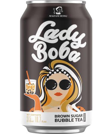 (Pack of 12) Lady Boba Milk Bubble Tea with Boba Pearls in a Can (10.7oz/can) - Assorted Flavors - Ready To Drink Beverage - Buy Online on GoSupps.com