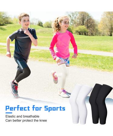 4 Pack Kids Long Compression Leg Sleeves - UV Protection for Boys & Girls | Youth Cycling & Basketball Sports | Size L - Buy Online on GoSupps.com