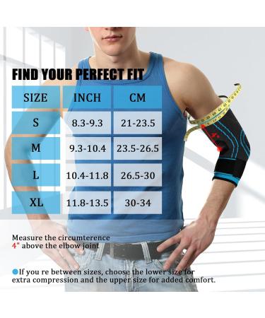 NuCamper Epicondylitis Elbow Bandage 2 pieces compression band elbow bandage for women and men nonslip bandage for gym bodybuilding calisthenics and training Blue M Blue M - Buy Online on GoSupps.com
