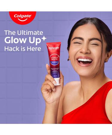 Colgate Visible White Purple Toothpaste for Whitening Enamel-Safe Daily Use Paste (100g+20g/ 3.5oz+0.7oz) 4 Ounce (Pack of 1) - Buy Online on GoSupps.com