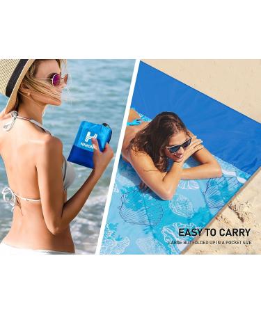 HIIHOHO Beach Blanket - 82 x 79 Sandproof Family Size Mat for Outdoor Activities - Waterproof & Portable Beach Accessory for Travel, Camping, and Hiking - Buy Online on GoSupps.com