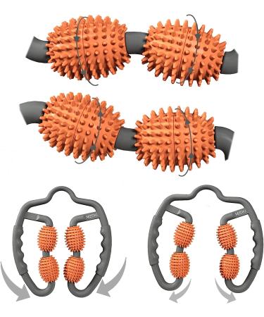 MZDXJ Fascia Muscle Roller - Cellulite Massager for Trigger Points - Reduce Soreness, Tightness in Calves, Legs, Arms & Shoulders - Deep Tissue Massage Tool in Orange Gray - Buy Online on GoSupps.com