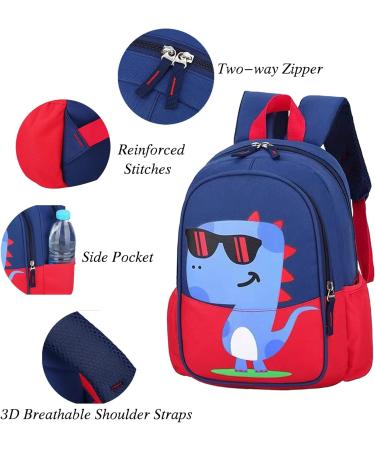 POWOFUN Kids Toddler Preschool Travel Backpack - Cute Cartoon Waterproof Daypack (Dinosaur Red) - Buy Online on GoSupps.com