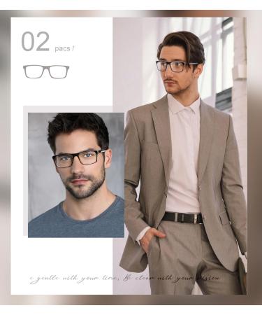 Missfive 2-Pack Men's Multifocus Progressive Reading Glasses - Blue Light Blocking Spring Hinge Trifocal Eyeglasses for Comfort & Near Range (3.5x) | Shop Internationally - Buy Online on GoSupps.com