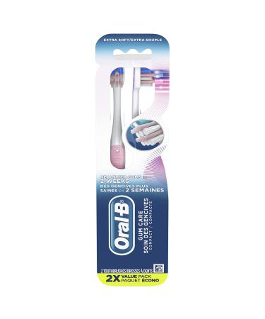 Oral-B Gum Care Compact Toothbrush Extra Soft 2 Count 1 Count (pack of 2)