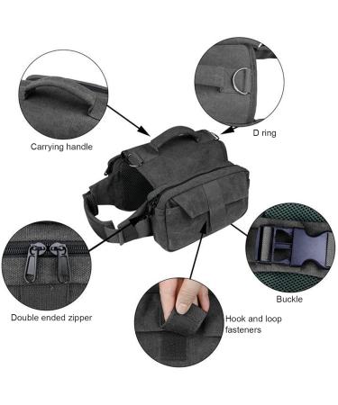 Cyrank Dog Backpack Harness Dog Weighted Vest Dog Hiking Backpack for Medium and Large Dogs(L-Black) L Black - Buy Online on GoSupps.com