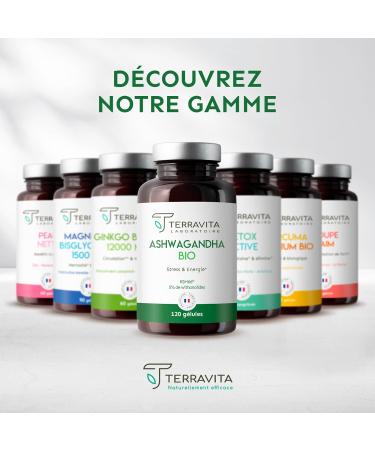 ORGANIC ASHWAGANDHA KSM-66 | Extra Strong Dosage 1200 mg | 5% Withanolides | Sleep Vitality Stress & Memory | No Controversial Excipients | 120 Vegan Capsules | Made in France | Terravita - Buy Online on GoSupps.com