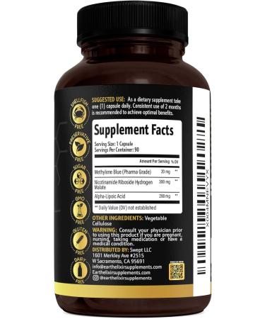 3-in-1 Methylene Blue Capsules Methylene Blue Pharmaceutical Grade w/Alpha Lipoic Acid (ALA) & NAD Supplement for Energy Cognitive & Cellular Support 3 Month Supply & 3rd Party Tested - Buy Online on GoSupps.com