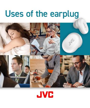 JVC Ultimate Sleeping Earplugs 35dB Noise Reduction | Water Resistant | Carrying Case & Extra Earpieces - EPS433 (White) - Buy Online on GoSupps.com