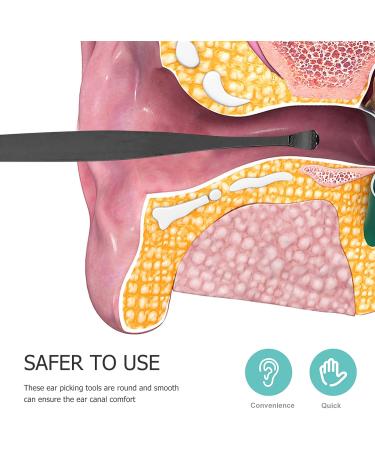 Healifty Ear Wax Removal Kit - 6 Piece Stainless Steel Ear Pick with Portable Storage Box for Easy Earwax Removal Anytime, Anywhere - Black - Buy Online on GoSupps.com