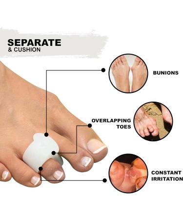 Mars Wellness Gel Toe Separator & Spacers - Bunion & Hammer Toe Corrector - 4 Pack - Small - White - Buy Online on GoSupps.com